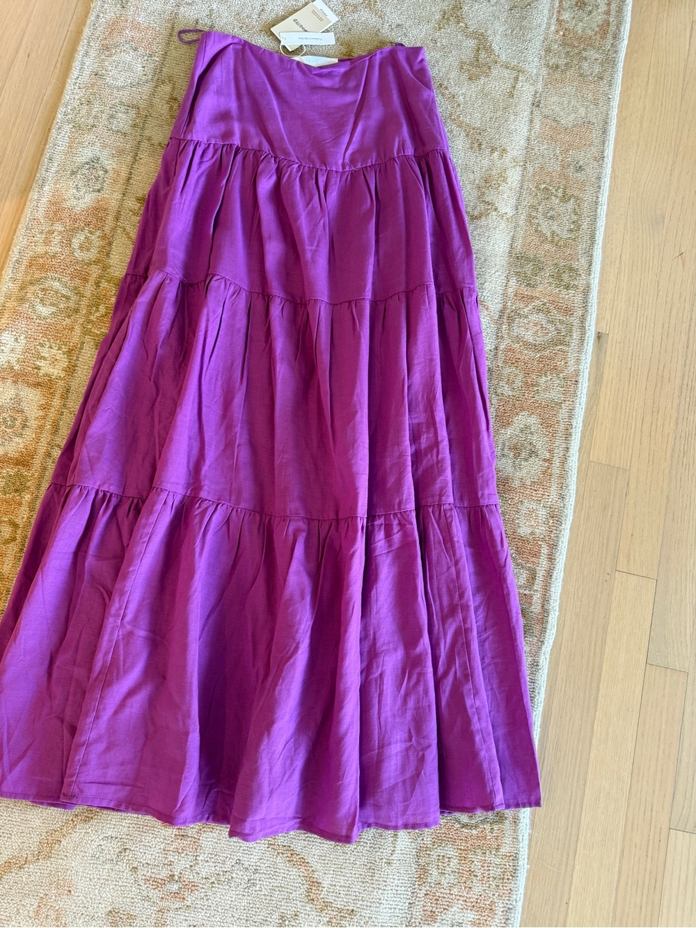 Mango Tiered Maxi Skirt in Vibrant Purple